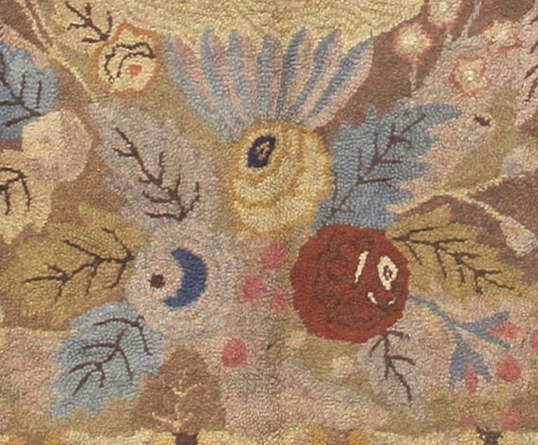 Antique American Hooked Rug at 1stDibs