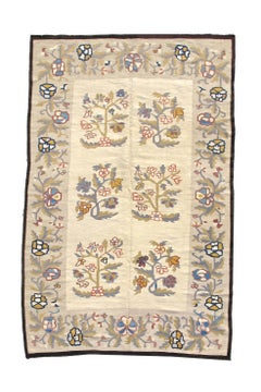 Early 20th Century Light Tan Bessarabian Carpet with Blooming Trees