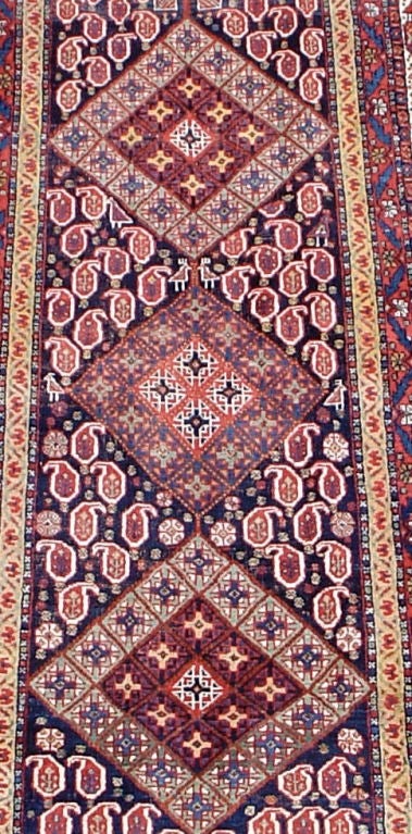 Afshar Runner with Unusual Mix of Nomadic and Urban Design Motifs, circa 1900 In Good Condition For Sale In San Francisco, CA