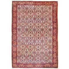 Late 19th Century Red Fereghan Sarouk Carpet with Ivory Field