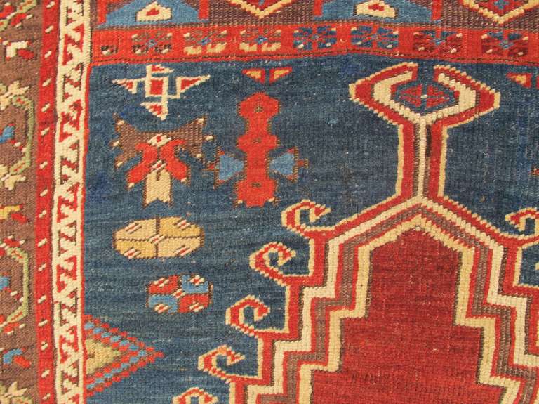 Wool Mid 19th Century Red Turkish Ladik Rug For Sale
