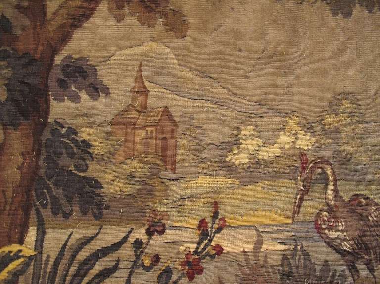 Wool Mid 19th Century Forested Aubusson Tapestry