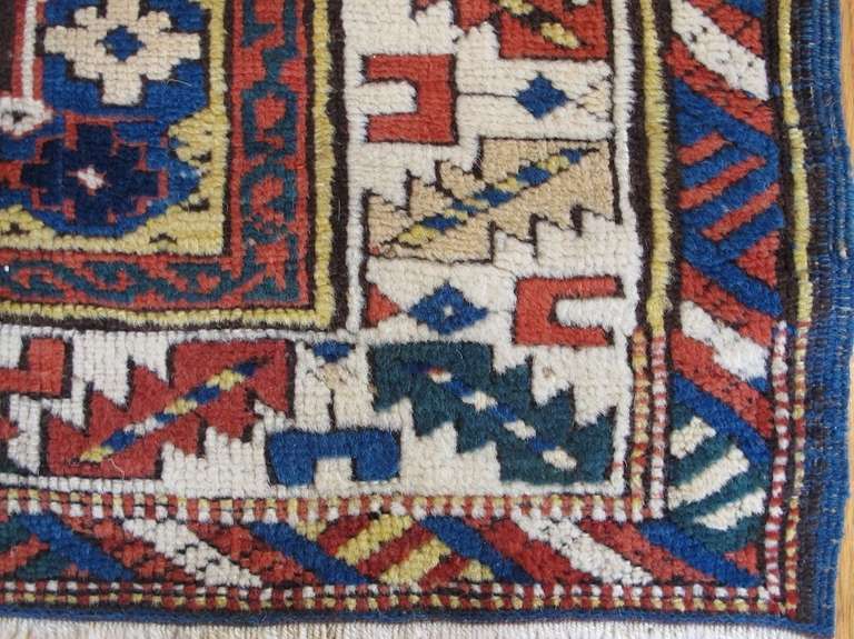 Late 19th Century Lesghi Star Caucasian Runner Rug with Seven Stars 3
