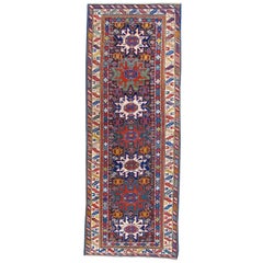 Late 19th Century Lesghi Star Caucasian Runner Rug with Seven Stars