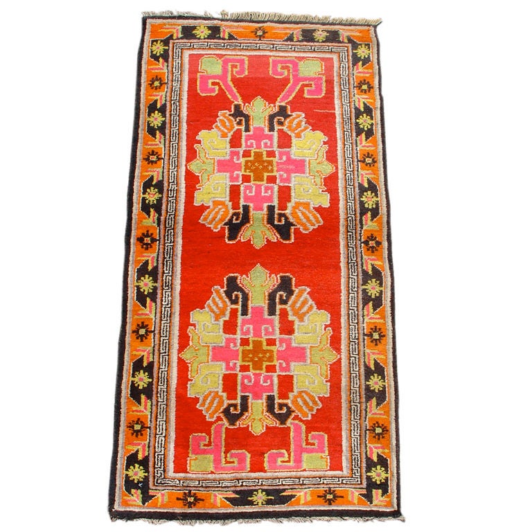 Vivid Chinese Turkestan Yarkand Rug For Sale