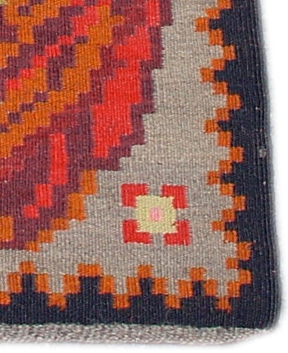 Charming Early 20th C Bessarabian Kilim Rug from Ukraine In Excellent Condition For Sale In San Francisco, CA