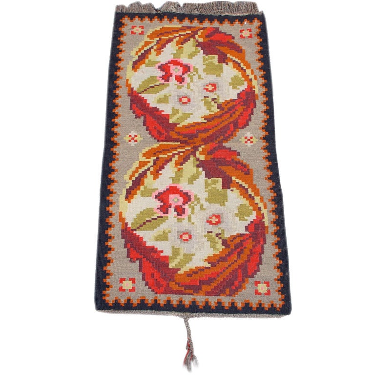 Charming Early 20th C Bessarabian Kilim Rug from Ukraine For Sale