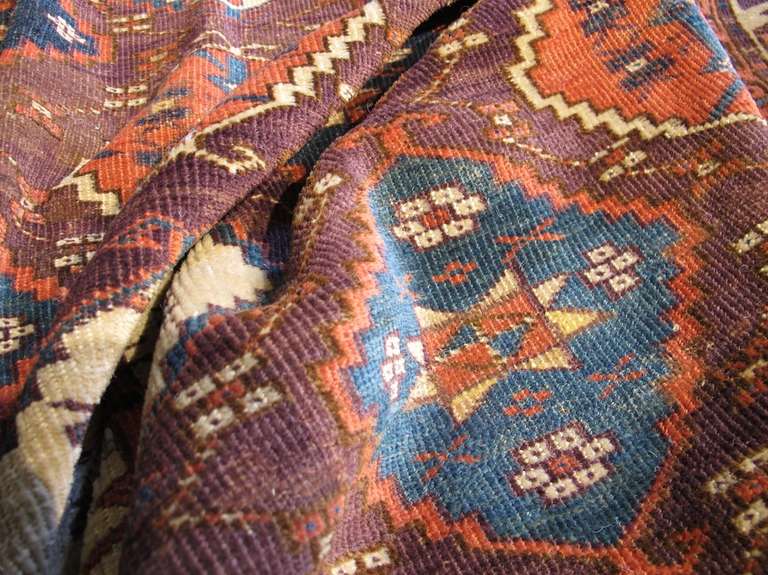 Turkmen Mid 19th Century Red Chodor Main Carpet For Sale
