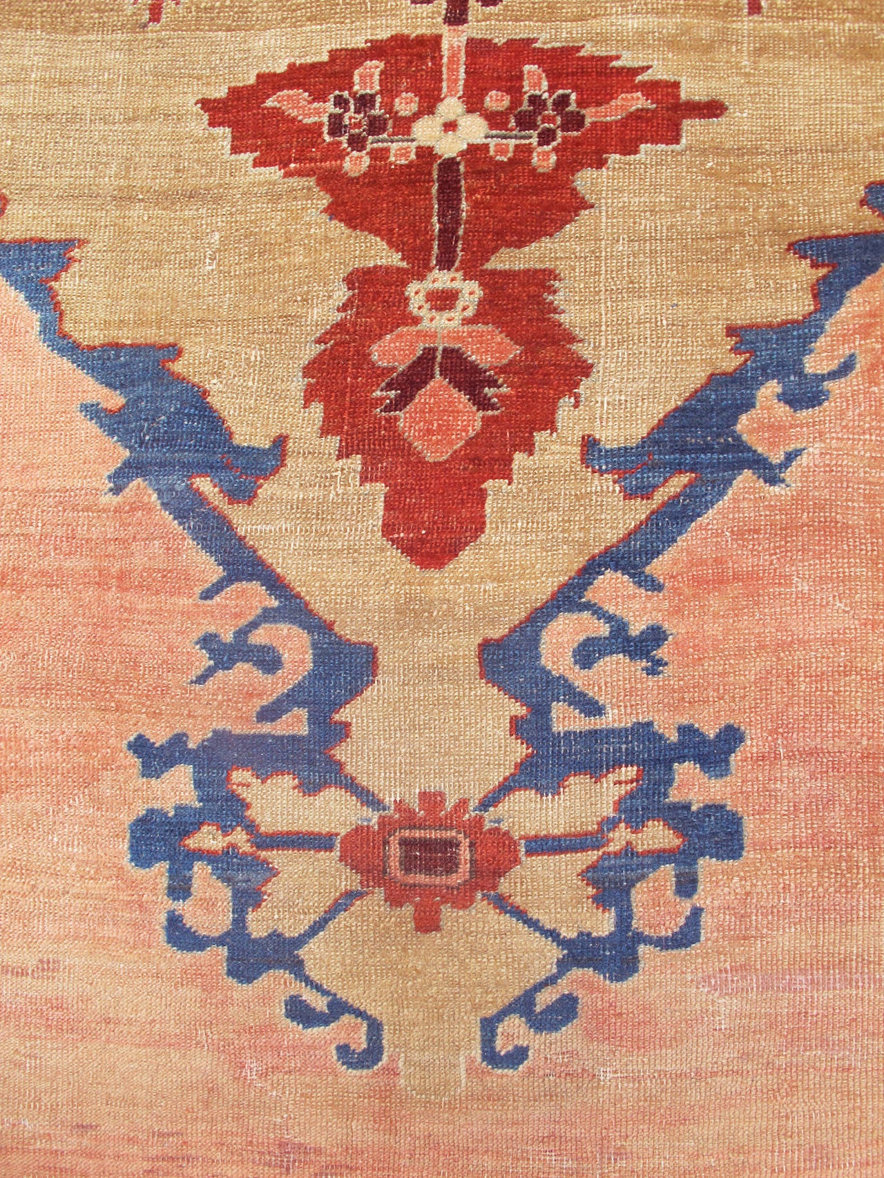Persian Rare Mid 19th Century Rose Madder Proto Serapi Carpet
