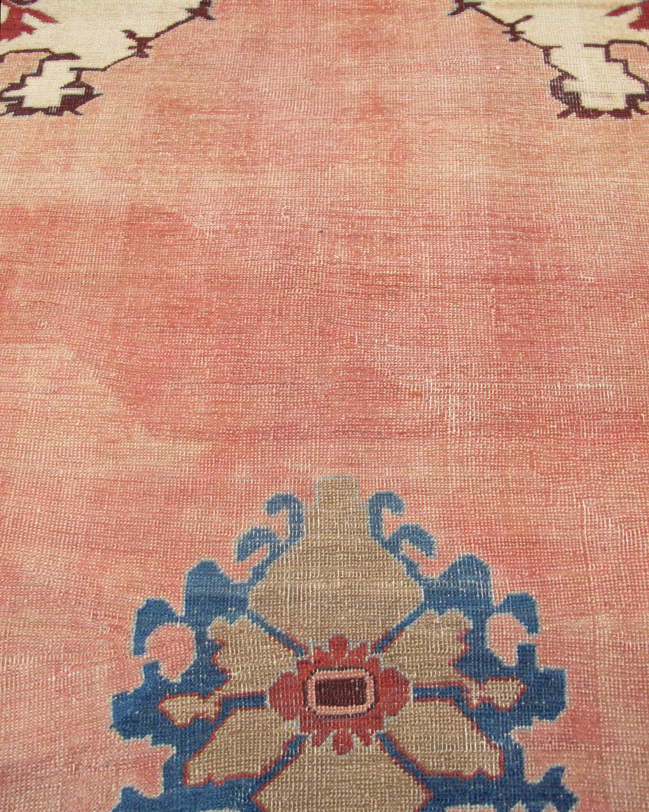 Rare Mid 19th Century Rose Madder Proto Serapi Carpet In Good Condition In San Francisco, CA