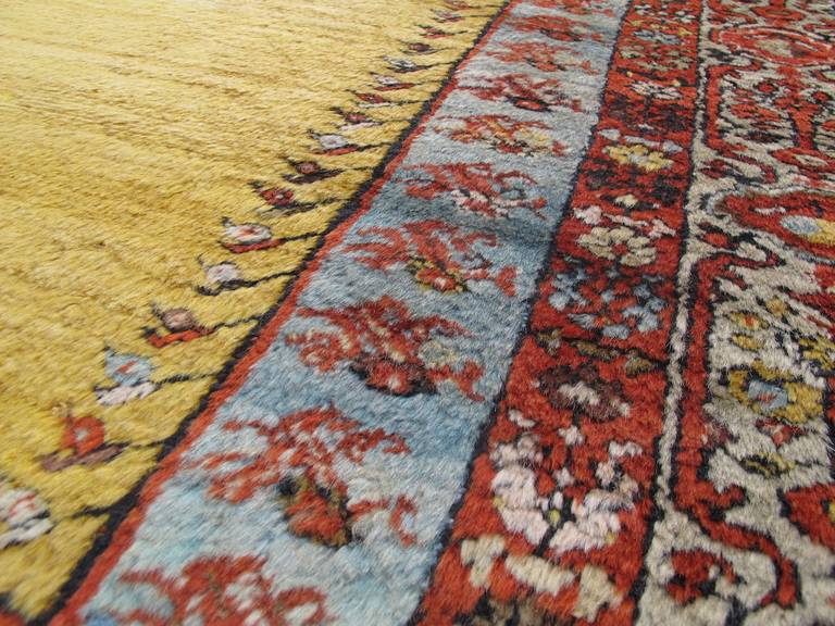 This Directional carpet represents a successful hybridization of 18th and 19th century Anatolian weaving traditions. The design and coloration is taken from 18th century Kula prayer rugs of which there are several examples in notable private as well