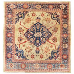 Late 19th Century Blue and Light Tan Ziegler Mahal Carpet 8