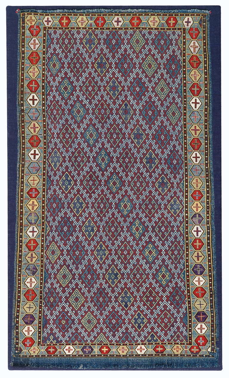 19th Century Fine Silk Flat-Weave For Sale 1