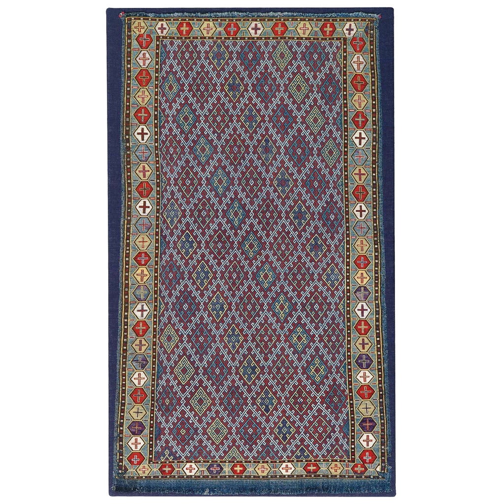 19th Century Fine Silk Flat-Weave For Sale