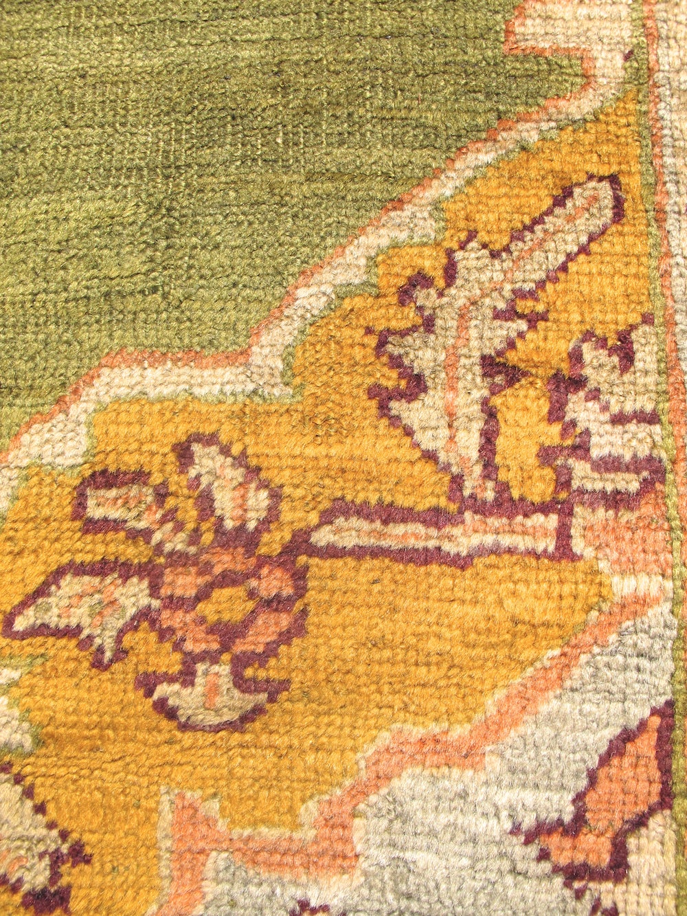 Hand-Knotted Classic Late 19th Century Oushak Carpet with Art Nouveau Flair