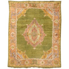 Classic Late 19th Century Oushak Carpet with Art Nouveau Flair