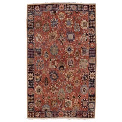 Vieux tapis allemand crocheté