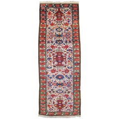 Late 19th Century Vibrant Seichor Kuba Runner Carpet