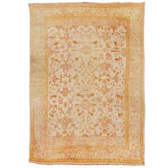 Early 20th Century Gold and Khaki Oushak Carpet 11