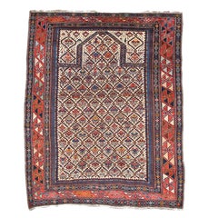 Mid 19th Century Red and Ivory Colored Shirvan Prayer Rug