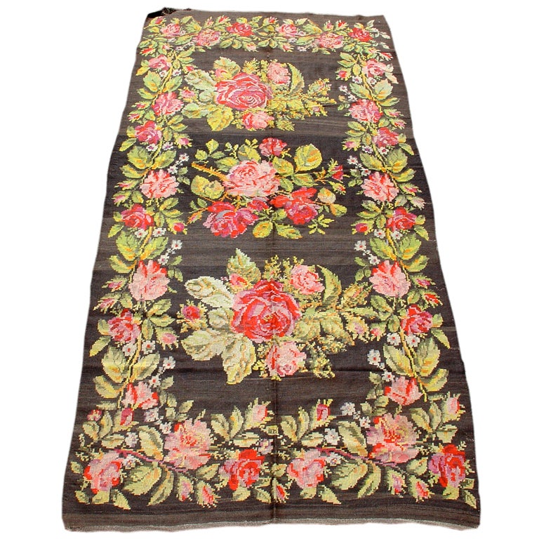 Early 20th Century French Inspired Bessarabian Carpet with Brown Ground For Sale