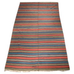 19th C Tribal Striped Shahsevan Jajim in Rich Jeweltoned Hues