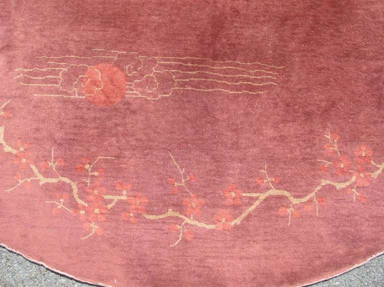 Early 20th Century Chinese Plum Art Deco Rug with Vine Patterns 2