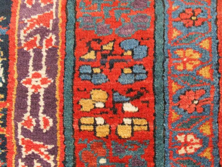 Mid 19th Century Northwest Persian Runner Rug with Leaf and Palmette Pattern 1