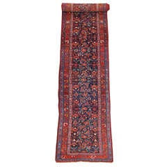 Mid 19th Century Northwest Persian Runner Rug with Leaf and Palmette Pattern