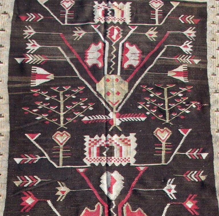 Roumain Tapis de couloir Kilim bessarabique de la fin du XIXe siècle en vente