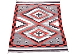 Antique Early 20th Century Red and Grey Navajo Rug