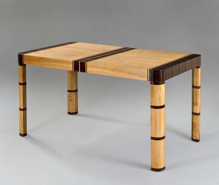 Swedish An Elm & Macassar Extendable Dining Table by Otto Schulz