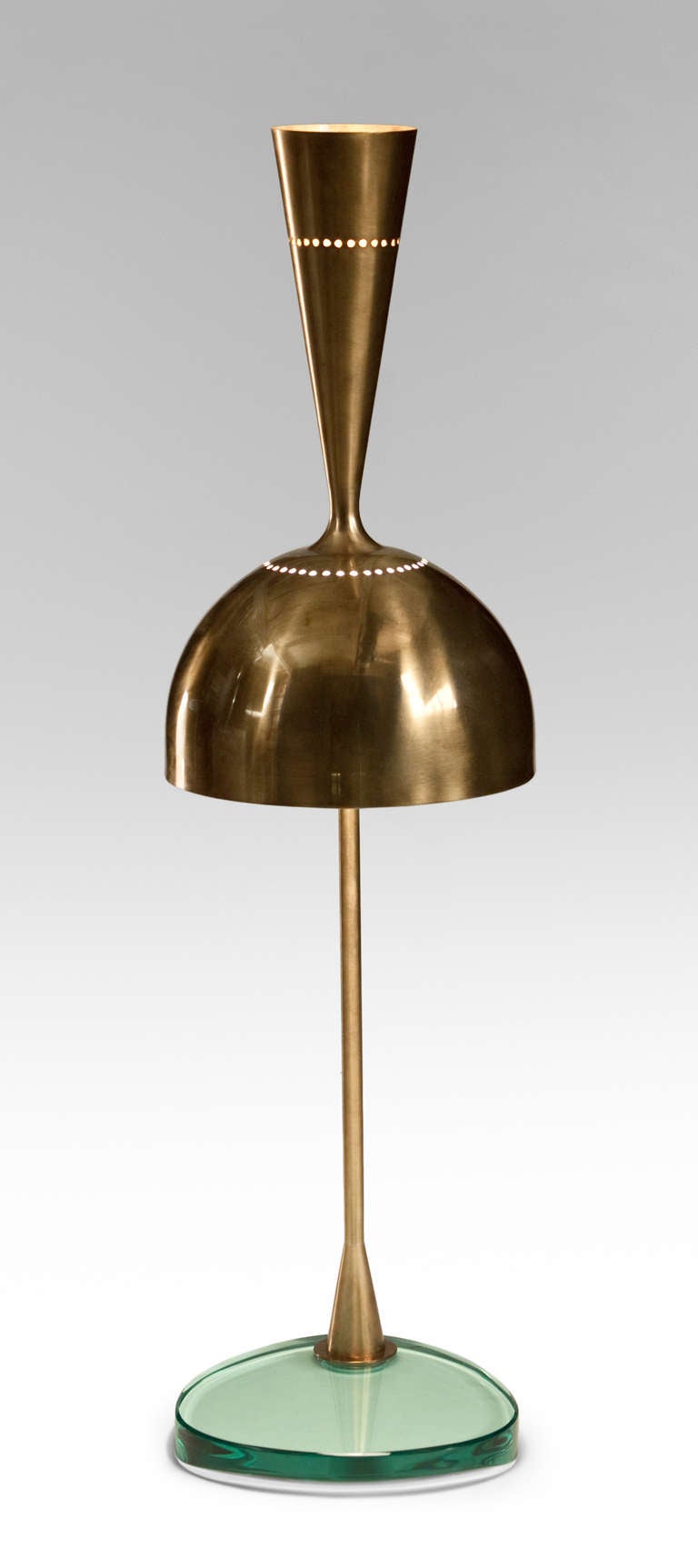 italien Roberto Rida : Grande paire de lampes Doppio Conetto réglables en laiton et verre vintage