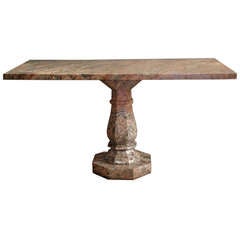 A Rare George III Pink and Gray Marble Center Pedestal Table