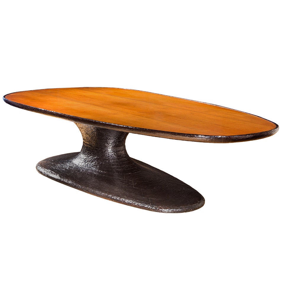 Vladimir Kagan: A Unique Rosewood and Sculpted Mahogany Dining Table