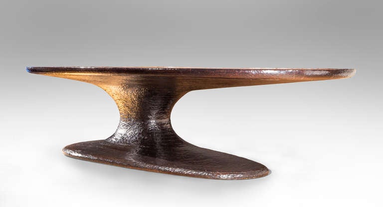 Mid-Century Modern Vladimir Kagan: A Unique Rosewood and Sculpted Mahogany Dining Table