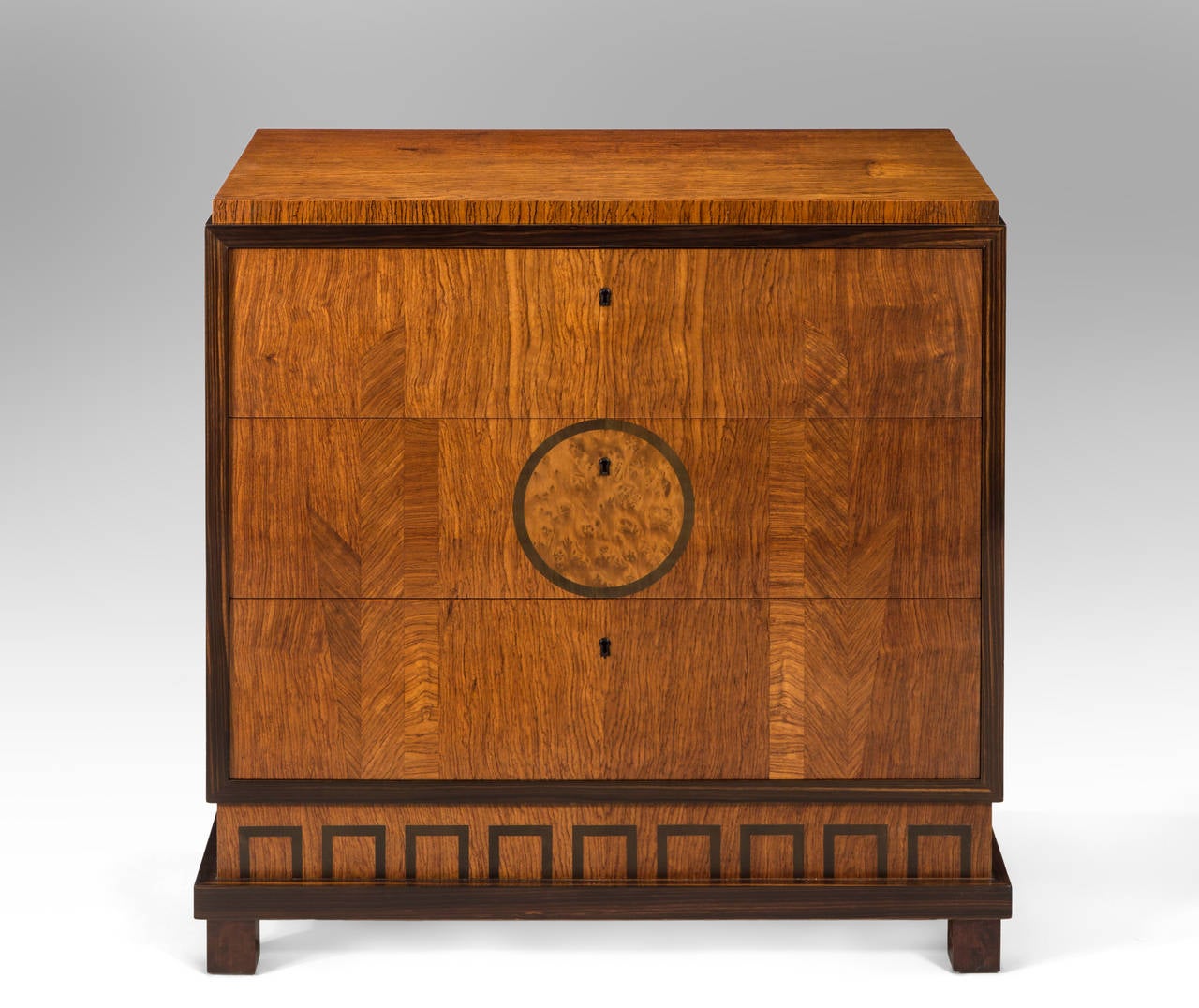 Art Deco Eric Chambert, a Swedish Grace Period Marquetry and Macassar Commode