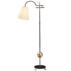 An Adjustable Swedish Grace Period Brass, Steel and Painted Floor Lamp