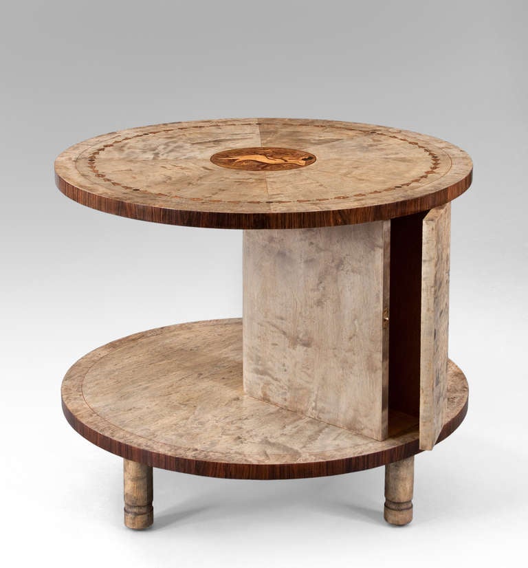 20th Century A Swedish Grace Period Two-Tier Marquetry Table For Sale