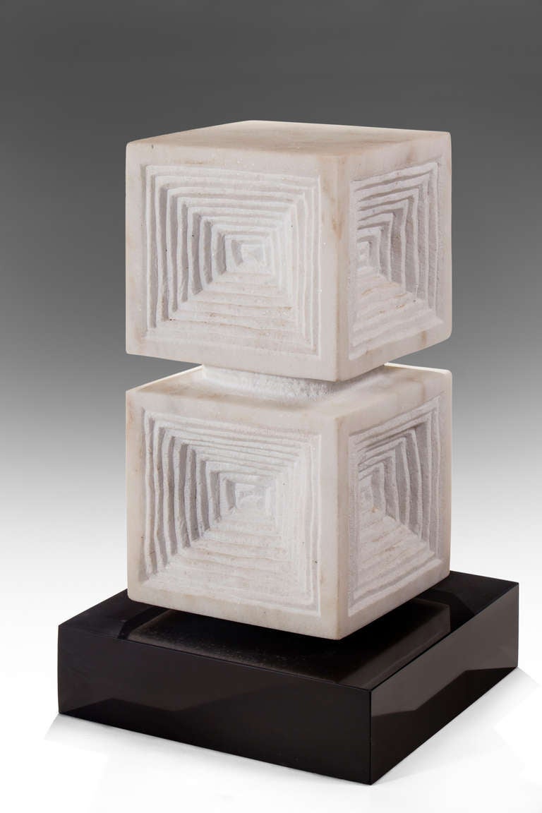 Modern Minoru Niizuma: A White Marble Sculpture 