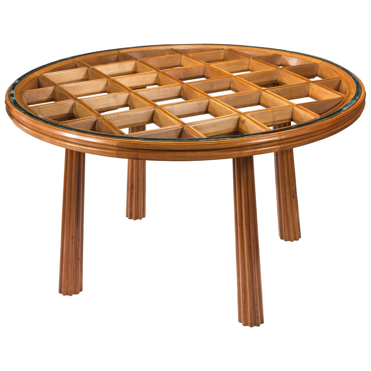 Osvaldo Borsani, A Circular Cherry Wood and Silvered Glass Table