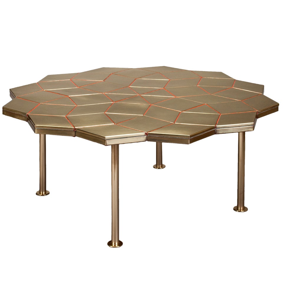 A Rare and Likely Unique Brass Coffee Table by Alexander Girard