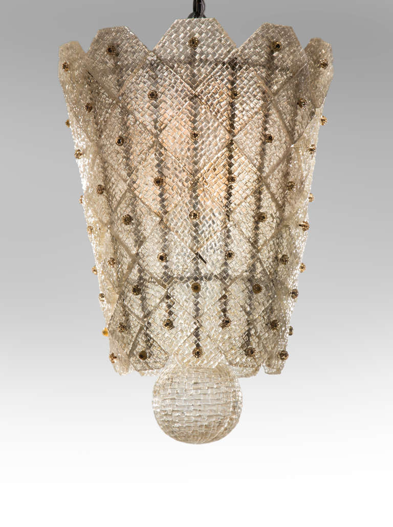 Carlo Scarpa for Venini: A Rare Murano Glass Chandelier