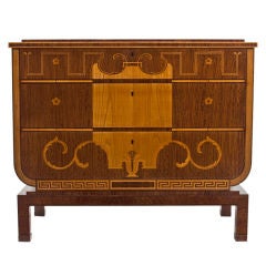 An Exceptional Swedish Grace Period Elm & Lacewood Commode