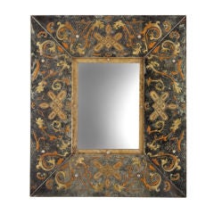 A Carved and Verre Églomisé Mirror Attributed to Robert Pansart