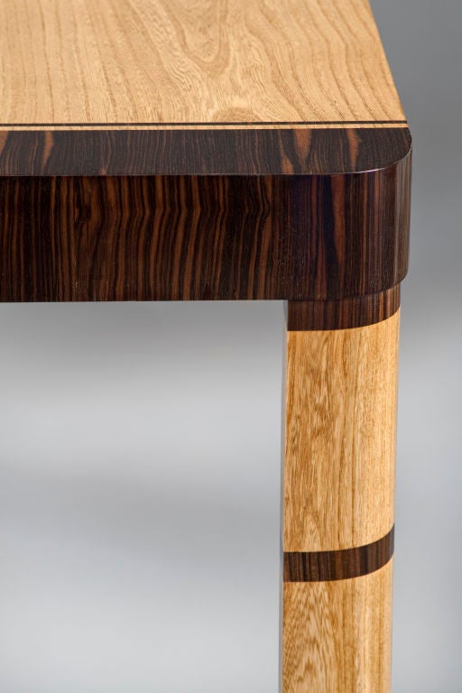 An Elm & Macassar Extendable Dining Table by Otto Schulz 2