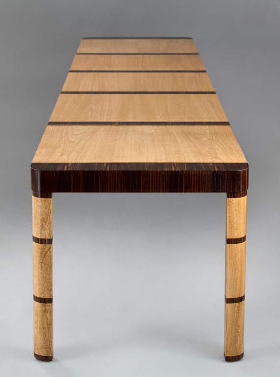 20th Century An Elm & Macassar Extendable Dining Table by Otto Schulz