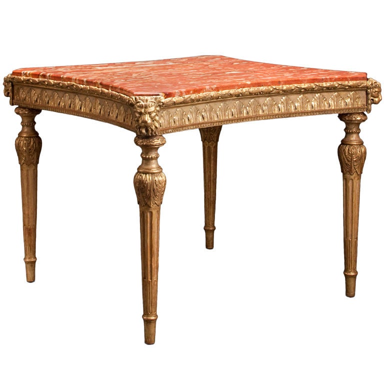 An Italian Neoclassical Giltwood Concave-Sided Center Table For Sale