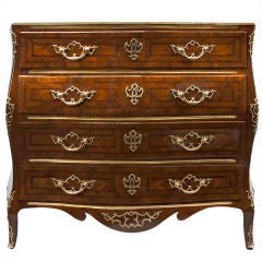 A Rare and Large Sicilian Rococo 4-Drawer Parquetry Commode