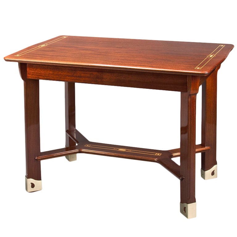 A Swedish Mother-Of-Pearl and Boxwood Inlaid Mahogany Table